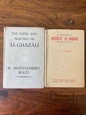 2 Vintage Al-Ghazali Small Hardcover Books w/ dust jackets 50s 60s Al Ghazalli